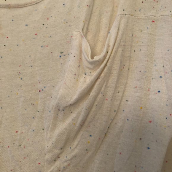 Lani Short Sleeve Blouse in Ivory/Multicolor Dot Print Size M - Picture 6 of 10